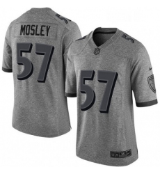 Mens Nike Baltimore Ravens 57 CJ Mosley Limited Gray Gridiron NFL Jersey