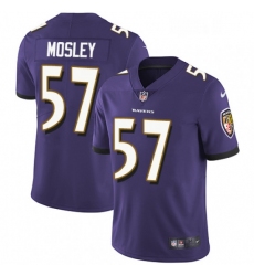 Mens Nike Baltimore Ravens 57 CJ Mosley Purple Team Color Vapor Untouchable Limited Player NFL Jersey