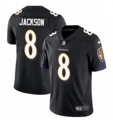 Mens Nike Baltimore Ravens 8 Lamar Jackson Black Alternate Vapor Untouchable Limited Player NFL Jersey