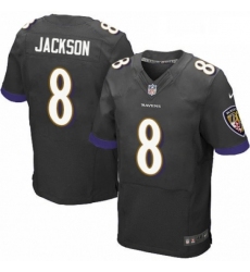 Mens Nike Baltimore Ravens 8 Lamar Jackson Elite Black Alternate NFL Jersey