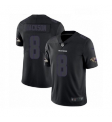 Mens Nike Baltimore Ravens 8 Lamar Jackson Limited Black Rush Impact NFL Jersey