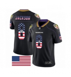 Mens Nike Baltimore Ravens 8 Lamar Jackson Limited Black Rush USA Flag NFL Jersey