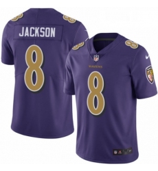 Mens Nike Baltimore Ravens 8 Lamar Jackson Limited Purple Rush Vapor Untouchable NFL Jersey