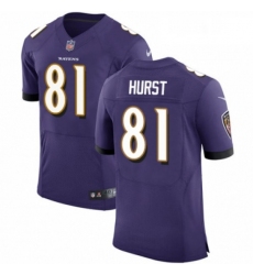 Mens Nike Baltimore Ravens 81 Hayden Hurst Purple Elite Player NFL Jersey
