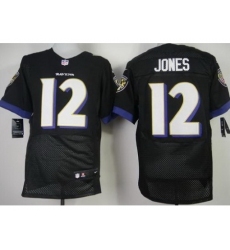 Nike Baltimore Ravens 12 Jacoby Jones Black Elite NFL Jersey