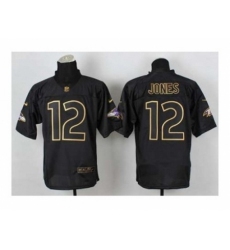 Nike Baltimore Ravens 12 Jacoby Jones Elite 2014 PRO Gold Lettering Fashion Black NFL Jersey