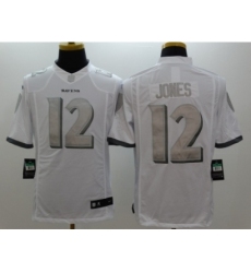 Nike Baltimore Ravens 12 Jacoby Jones White Game Platinum NFL Jersey