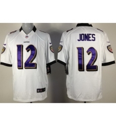 Nike Baltimore Ravens 12 Jacoby Jones White Limited NFL Jersey