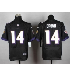 Nike Baltimore Ravens 14 Marlon Brown Black Elite NFL Jersey