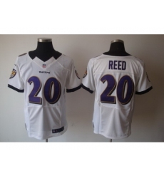 Nike Baltimore Ravens 20 Ed Reed Black White Elite NFL Jersey
