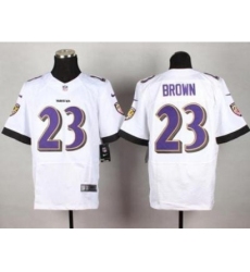 Nike Baltimore Ravens 23 Chykie Brown White Elite NFL Jersey