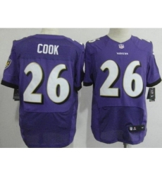 Nike Baltimore Ravens 26 Emanuel Cook Purple Elite NFL Jersey