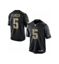 Nike Baltimore Ravens 5 Joe Flacco Black Limited Salute To Service NFL Jersey