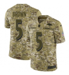 Nike Baltimore Ravens 5 Marquise Brown Camo Men Stitched NFL Limited 2018 Salute To Service Jersey