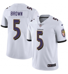 Nike Baltimore Ravens 5 Marquise Brown White Men Stitched NFL Vapor Untouchable Limited Jersey