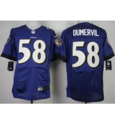 Nike Baltimore Ravens 58 Elvis Dumervil Purple Elite NFL Jersey