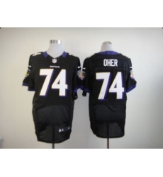 Nike Baltimore Ravens 74 Michael Oher black Elite NFL Jersey