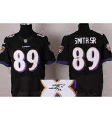 Nike Baltimore Ravens 89 Steve Smith SR Black Signed Elite NFL Jersey