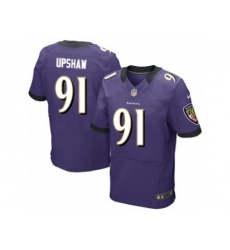 Nike Baltimore Ravens 91 Courtney Upshaw Purple Elite NFL Jersey