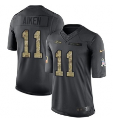Nike Ravens #11 Kamar Aiken Black Mens Stitched NFL Limited 2016 Salute to Service Jersey