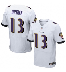Nike Ravens #13 John Brown White Mens Stitched NFL New Elite Jersey