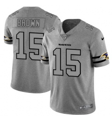 Nike Ravens 15 Marquise Brown 2019 Gray Gridiron Gray Vapor Untouchable Limited Jersey