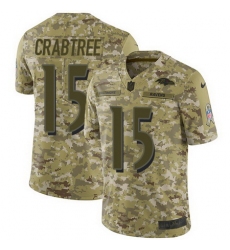 Nike Ravens #15 Michael Crabtree Camo Mens Stitched NFL Limited 2018 Salute To Service Jersey
