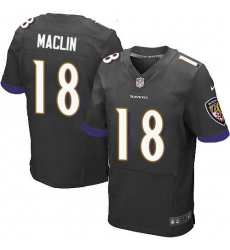 Nike Ravens #18 Jeremy Maclin Black Alternate Mens Stitched NFL New Elite Jersey