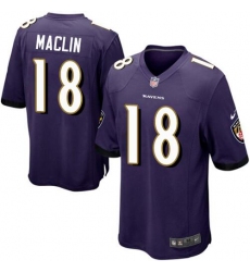 Nike Ravens #18 Jeremy Maclin Purple Mens Stitched NFL Limited Jersey