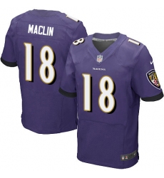 Nike Ravens #18 Jeremy Maclin Purple Team Color Mens Stitched NFL New Elite Jersey