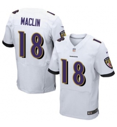 Nike Ravens #18 Jeremy Maclin White Mens Stitched NFL Elite Jersey