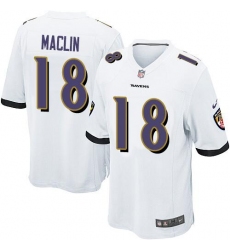 Nike Ravens #18 Jeremy Maclin White Mens Stitched NFL Limited Jersey