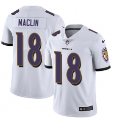 Nike Ravens #18 Jeremy Maclin White Mens Stitched NFL Vapor Untouchable Limited Jersey