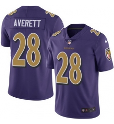 Nike Ravens #28 Anthony Averett Purple Mens Stitched NFL Limited Rush Jersey