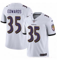 Nike Ravens 35 Gus Edwards White Men Stitched NFL Vapor Untouchable Limited Jersey
