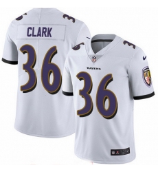 Nike Ravens 36 Chuck Clark White Men Stitched NFL Vapor Untouchable Limited Jersey