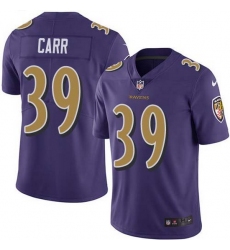 Nike Ravens 39 Brandon Carr Purple Men Stitched NFL Limited Rush Jersey