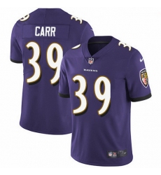 Nike Ravens 39 Brandon Carr Purple Team Color Men Stitched NFL Vapor Untouchable Limited Jersey