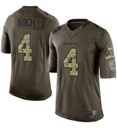 Nike Ravens #4 Sam Koch Green Mens Stitched NFL Limited Salute to Service Jersey