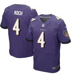Nike Ravens #4 Sam Koch Purple Team Color Mens Stitched NFL New Elite Jersey