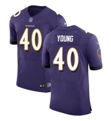Nike Ravens #40 Kenny Young Purple Team Color Mens Stitched NFL Vapor Untouchable Elite Jersey