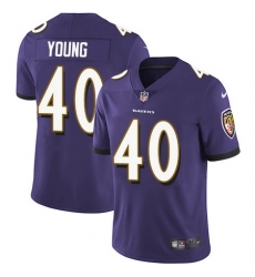 Nike Ravens #40 Kenny Young Purple Team Color Mens Stitched NFL Vapor Untouchable Limited Jersey