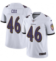 Nike Ravens #46 Morgan Cox White Mens Stitched NFL Vapor Untouchable Limited Jersey