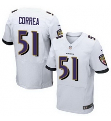 Nike Ravens #51 Kamalei Correa White Mens Stitched NFL New Elite Jersey
