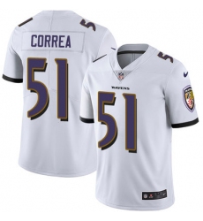 Nike Ravens #51 Kamalei Correa White Mens Stitched NFL Vapor Untouchable Limited Jersey