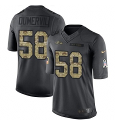 Nike Ravens #58 Elvis Dumervil Black Mens Stitched NFL Limited 2016 Salute to Service Jersey