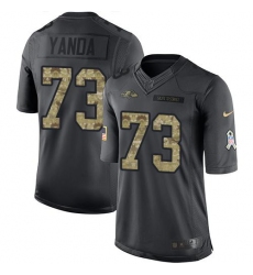 Nike Ravens #73 Marshal Yanda Black Mens Stitched NFL Limited 2016 Salute to Service Jersey