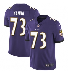 Nike Ravens #73 Marshal Yanda Purple Team Color Mens Stitched NFL Vapor Untouchable Limited Jersey