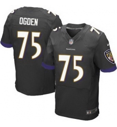 Nike Ravens #75 Jonathan Ogden Black Alternate Men Stitched NFL New Elite Jersey