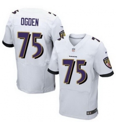 Nike Ravens #75 Jonathan Ogden White Men Stitched NFL New Elite Jersey